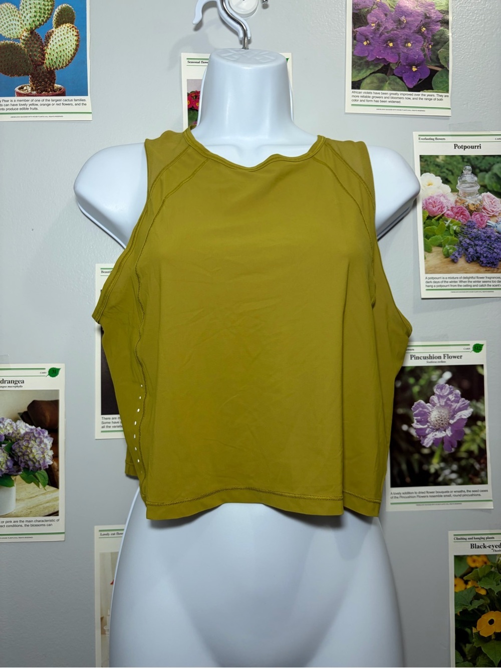 lululemon athletica Olive Green Sleeveless Crop Tank